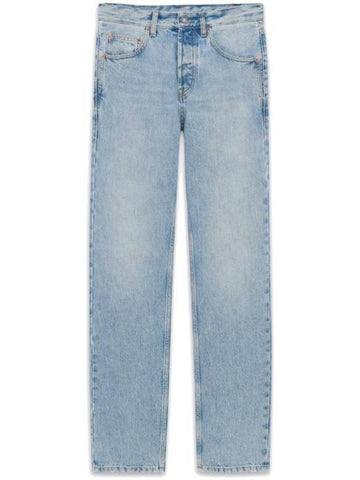 Loose Fit Denim Straight Pants Blue - SAINT LAURENT - BALAAN 1