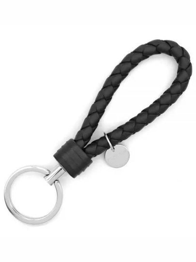 Intrecciato Leather Key Holder Black - BOTTEGA VENETA - BALAAN 2