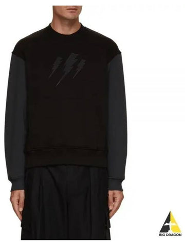 Slim Raglan Triple Bolts Crew Neck Sweatshirt NBV7JS205A V518S 057 - NEIL BARRETT - BALAAN 1