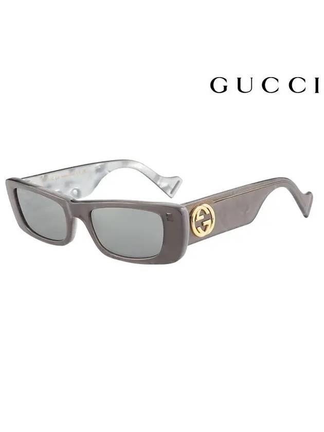 Eyewear Rectangle Frame Sunglasses Grey - GUCCI - BALAAN 2