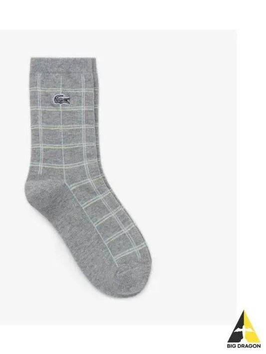 Women s Check Socks Melange Gray - LACOSTE - BALAAN 1