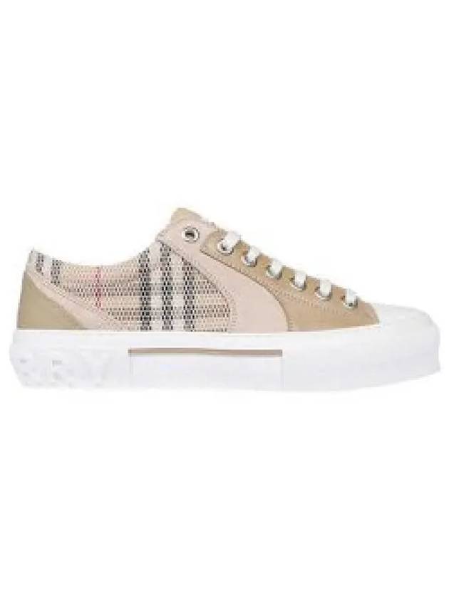 Vintage Check Mesh Leather Suede Low Top Sneakers Beige - BURBERRY - BALAAN 2