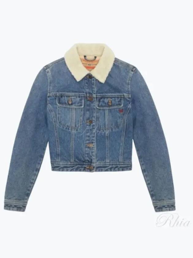 De-Slimmy Fake Fur Denim Jacket Blue - DIESEL - BALAAN 2