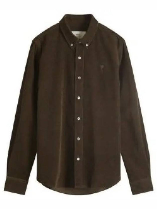 long sleeve shirt USH060 CO0089 221 DARK COFFEE - AMI - BALAAN 2