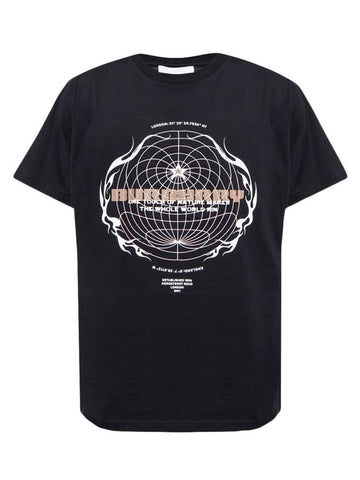 Graphic Print Overfit Cotton Short Sleeve T-Shirt Black - BURBERRY - BALAAN 1