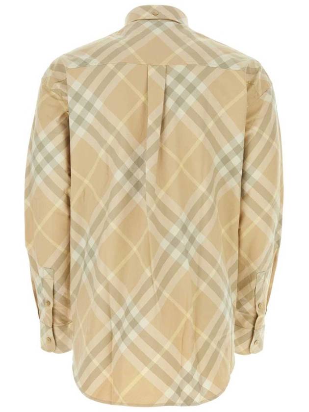 Check Cotton Long Sleeve Shirt Beige - BURBERRY - BALAAN 3