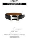 H Buckle 32MM Reversible Leather Belt Gris Moyen Noir Gold - HERMES - BALAAN 3