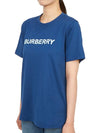 Logo Print Detail Short Sleeve T-Shirt Blue - BURBERRY - BALAAN 5