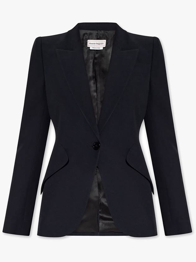 Peak Shoulder Leaf Crepe Jacket Black - ALEXANDER MCQUEEN - BALAAN 2