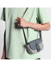 Saddle Mini Flap Messenger Bag Deep Gray Dior Oblique Jacquard Grained Calfskin 2ADCA435YKS H12E - DIOR - BALAAN 2