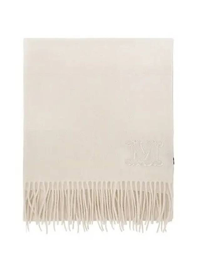 Embroidered Logo Scarf Ivory - MAX MARA - BALAAN 2