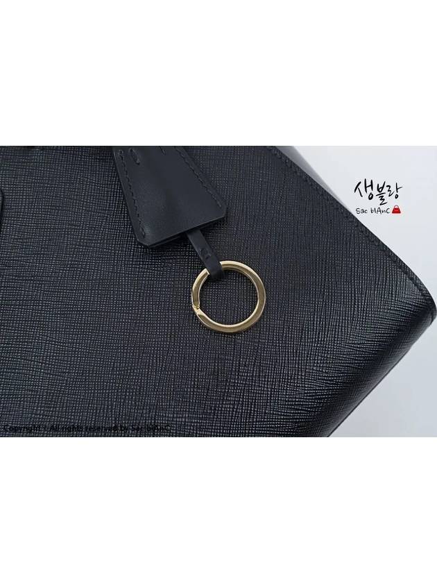 Triangle Logo Saffiano Medium Tote Bag Black - PRADA - BALAAN 11