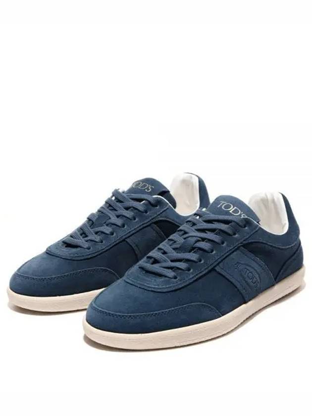 Logo Panel Suede Low Top Sneakers Navy - TOD'S - BALAAN 2