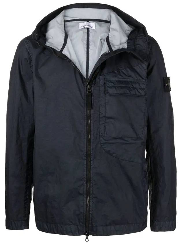 Wappen Patch Membrana Hooded Jacket Navy - STONE ISLAND - BALAAN 3