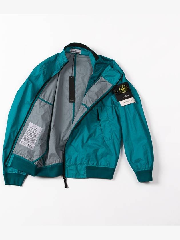 Wappen Patch Double Zipper Membrana Windbreaker Light Blue - STONE ISLAND - BALAAN 5