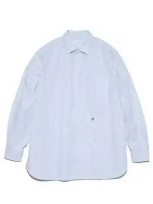 Regular Collar Stripe Wind Shirt Sax SUGF362 SX 978776 - NANAMICA - BALAAN 1