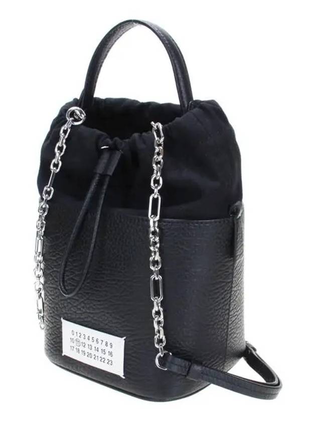 5AC Number Logo Texture Leather Bucket Bag Black - MAISON MARGIELA - BALAAN 3