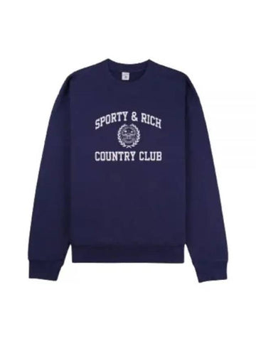 Varsity Crest Crewneck NavyWhite CRAW2327NA 31 Sweatshirt - SPORTY & RICH - BALAAN 1