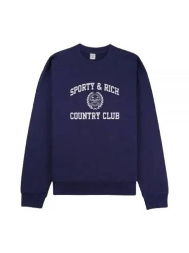 Varsity Crest Crewneck NavyWhite CRAW2327NA 31 Sweatshirt - SPORTY & RICH - BALAAN 1