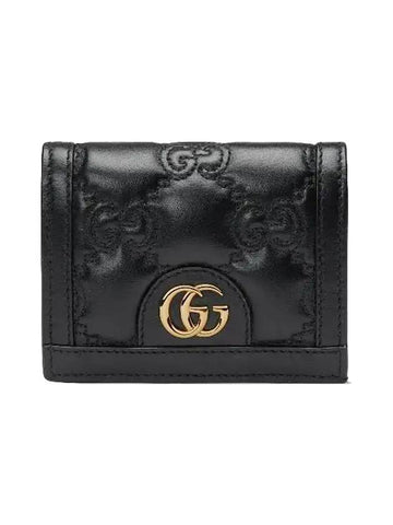 GG Matelasse Case Leather Card Wallet Black - GUCCI - BALAAN 1