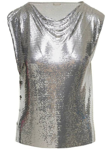 Rabanne Ladies Silver Shiny Disco Blouse, Brand Size 36 (US Size 4) - PACO RABANNE - BALAAN 1