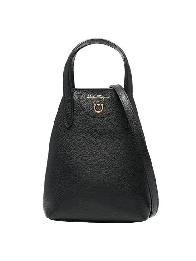 Gancini Mini Bag Black - SALVATORE FERRAGAMO - BALAAN.