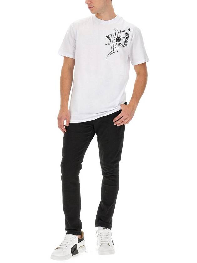 short sleeve t-shirt MTK6398 PJY002N01 WHITE - PHILIPP PLEIN - BALAAN 3