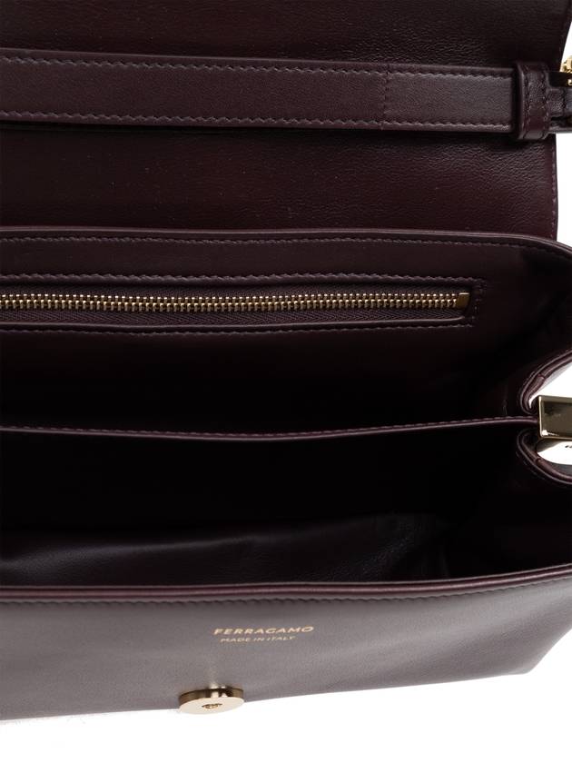 FERRAGAMO Leather Shoulder Bag, Women's, Burgundy - SALVATORE FERRAGAMO - BALAAN 5