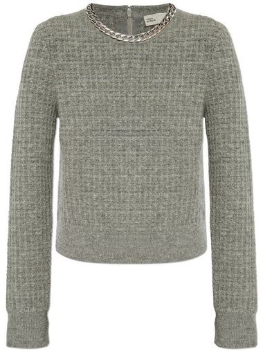 Tory Burch Sweater With Wool Finish, Women's, Grey - TORY BURCH - BALAAN 1