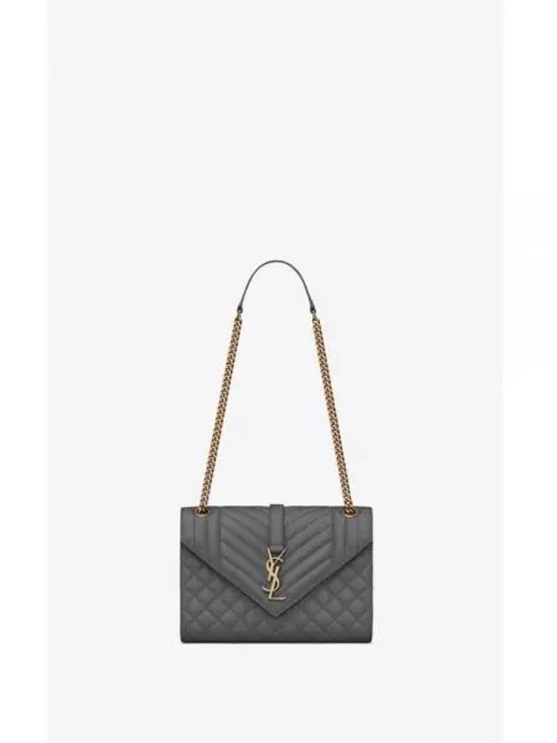 Mix Matelasse Leather Shoulder Bag Grey - SAINT LAURENT - BALAAN 2