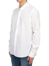 Heart Logo Tonal Cotton Poplin Long Sleeve Shirt White - AMI - BALAAN 3