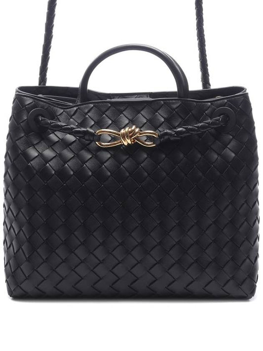 Andiamo Medium Tote Bag Black - BOTTEGA VENETA - BALAAN 2