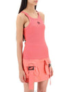 Embroidered Logo Cotton Sleeveless Pink - FENDI - BALAAN 3