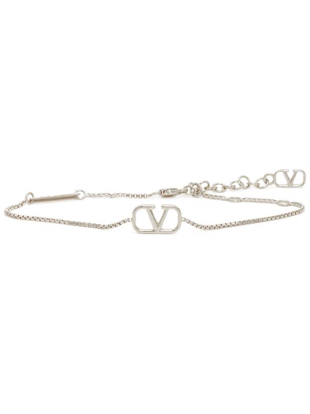 Signature V Logo Bracelet Silver - VALENTINO - BALAAN 1