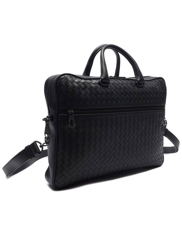 Intrecciato Calfskin Business Briefcases Black - BOTTEGA VENETA - BALAAN 4