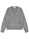 Milano Stitch Sprite Armband Cotton V-neck Cardigan Light Grey - THOM BROWNE - BALAAN 2