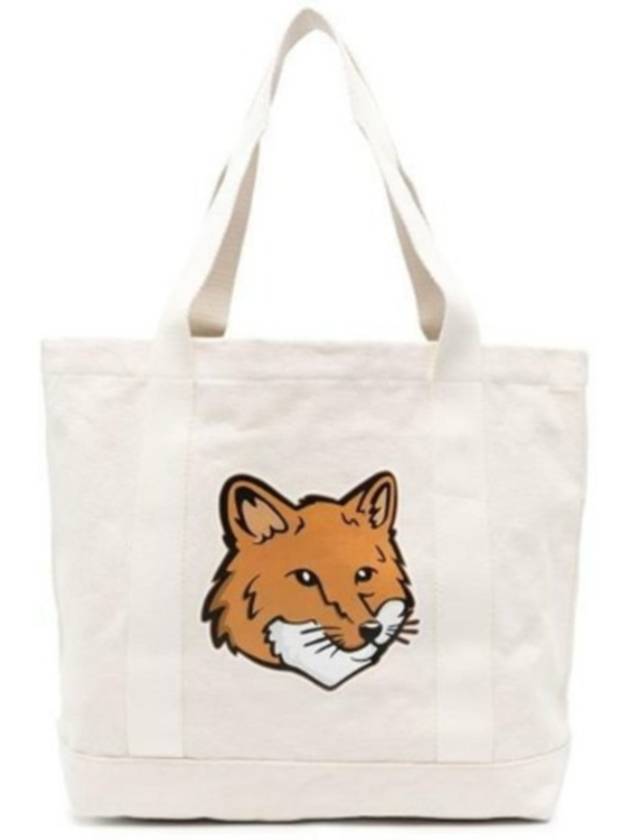 Fox Head Print Tote Bag Ecru - MAISON KITSUNE - BALAAN 2