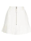 Slub Linen Mini A-Line Skirt Egret - GANNI - BALAAN 2