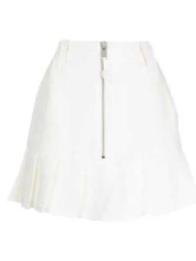 Slub Linen Mini A-Line Skirt Egret - GANNI - BALAAN 2