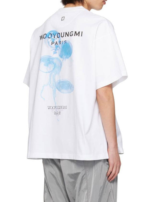 Jellyfish Back Logo Cotton Short Sleeve T-Shirt White - WOOYOUNGMI - BALAAN 2