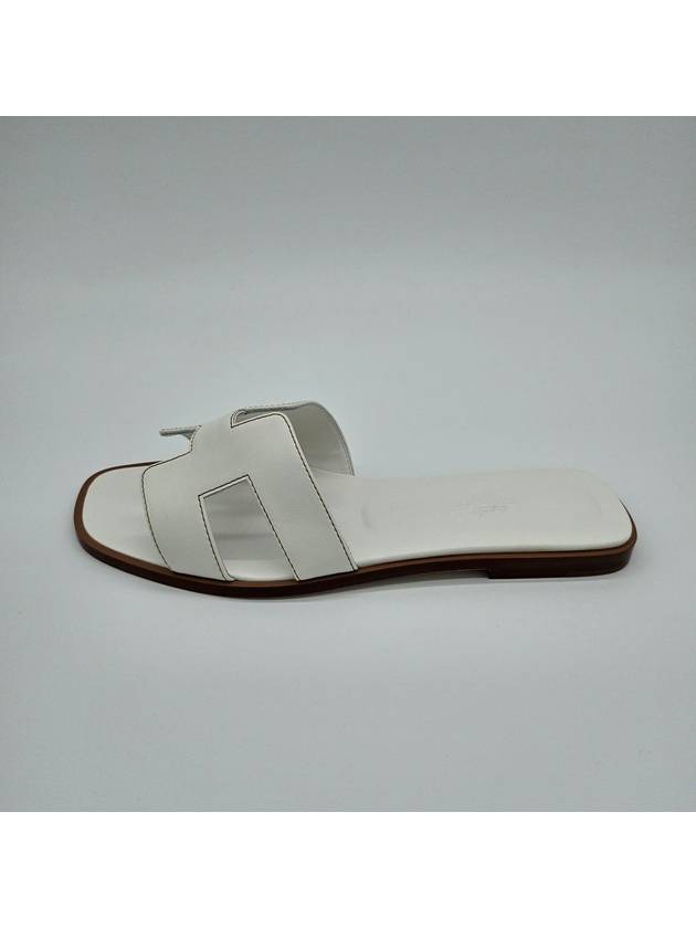 Oran Calfskin Slippers Blanc - HERMES - BALAAN 7