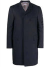 Men's Plain Weave 4 Bar Chesterfield Over Single Coat Dark Blue - THOM BROWNE - BALAAN 2