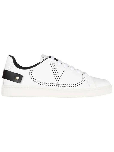 Women's V Logo Backnet Low Top Sneakers White Black - VALENTINO - BALAAN 1