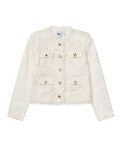 Women's Cord Lace Jacket Cream - SELF PORTRAIT - BALAAN 2