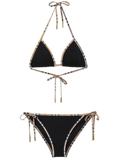 Vintage Check Trim Triangle Bikini Black - BURBERRY - BALAAN 2