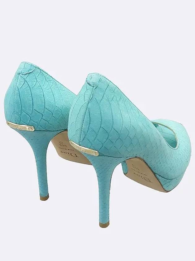 Mint color python pattern women s open toe pumps heel 235MM - DIOR - BALAAN 5