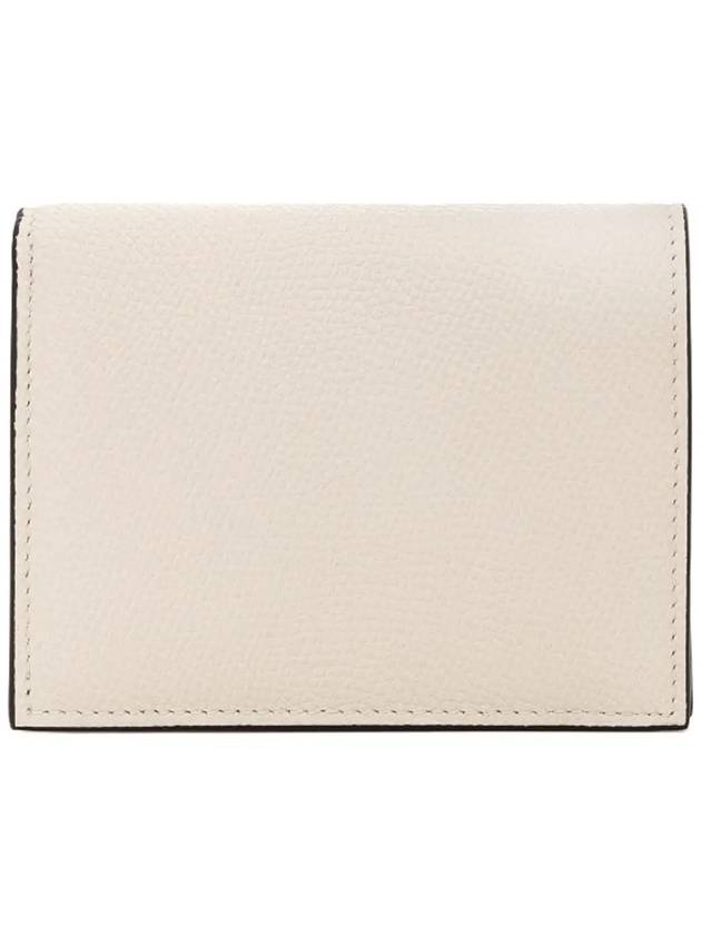 Compact V Logo Signature Calfskin Half Wallet Ivory - VALENTINO - BALAAN 4