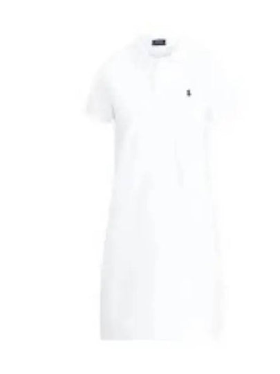 Embroidery Pony Logo Polo Midi Dress White - POLO RALPH LAUREN - BALAAN 2