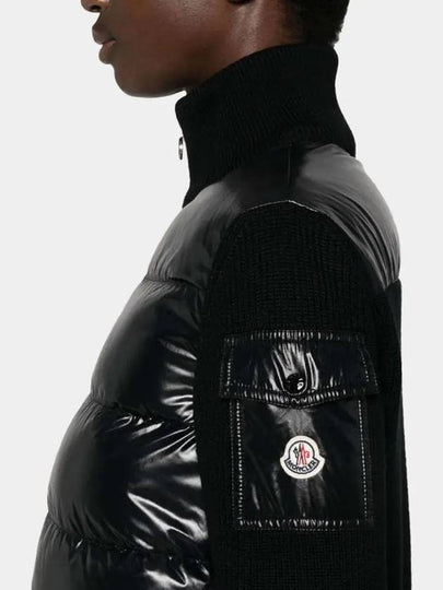 Women s Logo Patch Padding Mix Cardigan Black 9B00013 M1131 999 - MONCLER - BALAAN 2