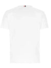 Men's Medium Weight Jersey Tipped Pocket Crewneck Short Sleeve T-Shirt White - THOM BROWNE - BALAAN 4